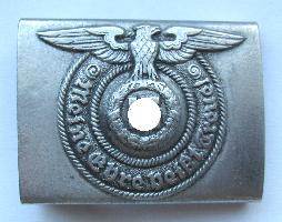 Aluminum german SS belt buckle, COPY. Worn by SS privates. The buckle is characterized by SS motto «Meine Ehre heißt Treue» (eng. My honour is called loyalty).