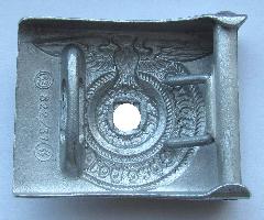 Aluminum german SS belt buckle, COPY. Worn by SS privates. The buckle is characterized by SS motto «Meine Ehre heißt Treue» (eng. My honour is called loyalty).