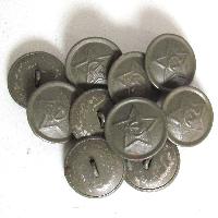 Russian ww2 brass buttons for overcoat. Original army uniform round buttons.
