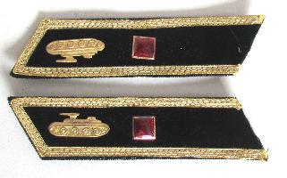 USSR Collar Tab. Red army Tank officer, Sub-Lieutenant. Type 1935, COPY.