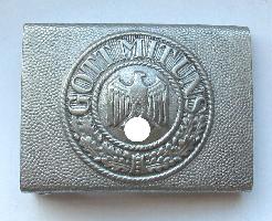Aluminum german wehrmacht belt buckle, COPY. Worn by privates. The motto «Gott mit uns» knocked on a buckle is characteristic for German Empire.