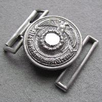 Aluminum german SS officer belt buckle, COPY. . The buckle is characterized by SS motto «Meine Ehre heißt Treue» (eng. My honour is called loyalty).