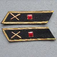 USSR Collar Tab. Red army artillery officer, Sub-Lieutenant. Type 1935, COPY
